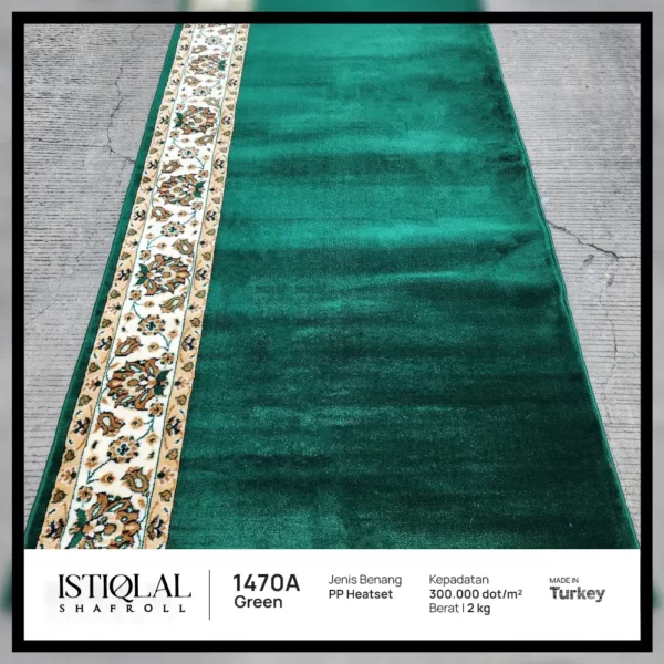 karpet masjid istiqlal hijau polos terbaru