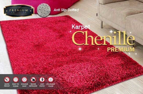 CHENILLE PREMIUM RED 105X155