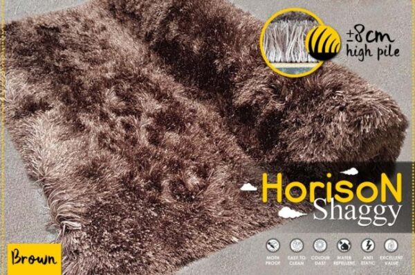 HORISON SHAGGY BROWN 120X170