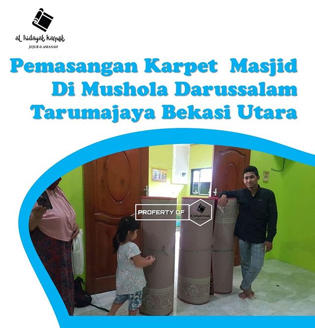 Pemasangan Mushola Darussalam Tarumajaya Bekasi Utara oleh tim Al Hidayat Karpet