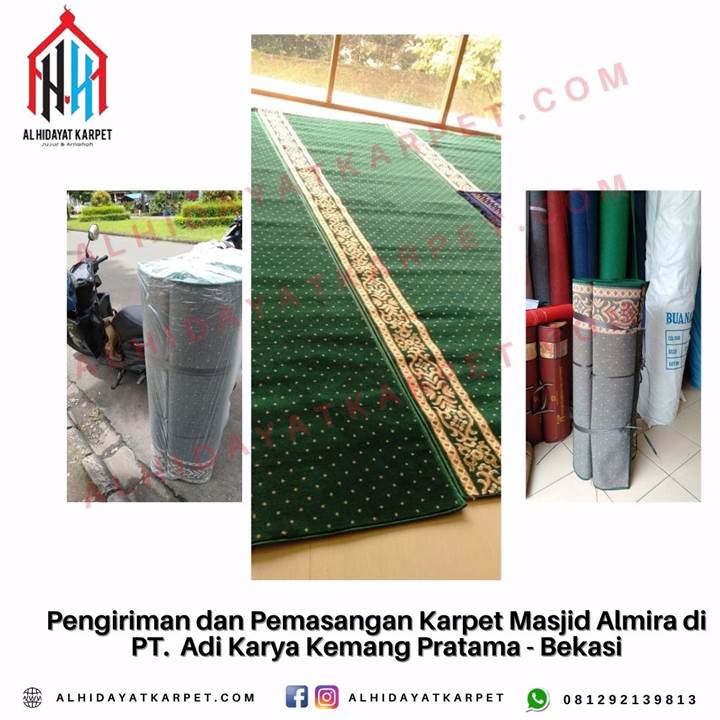 Pengiriman dan Pemasangan Karpet Masjid Almira di PT. Adi Karya Kemang Pratama - Bekasi