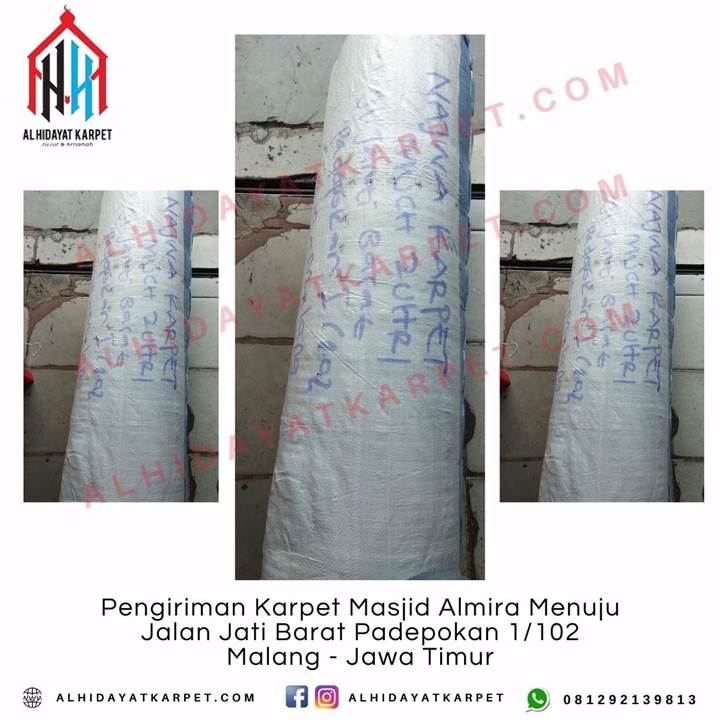 Pengiriman Karpet Masjid Almira Menuju Jalan Jati Barat Padepokan 1_102 Malang - Jawa Timur