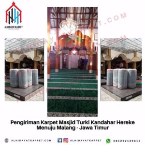 Pengiriman Karpet Masjid Turki Kandahar Hereke Menuju Malang - Jawa Timur