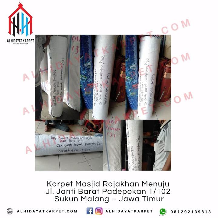 Pengiriman Karpet Masjid Rajakhan Menuju Jl. Janti Barat Padepokan 1102 Sukun Malang – Jawa Timur