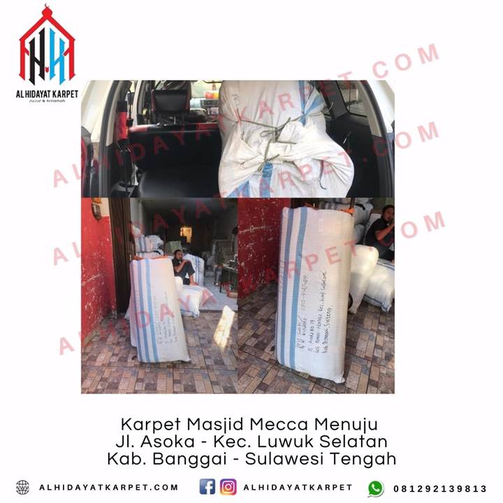 Pengiriman Karpet Masjid Mecca Menuju Jl. Asoka - Kec. Luwuk Selatan Kab. Banggai - Sulawesi Tengah