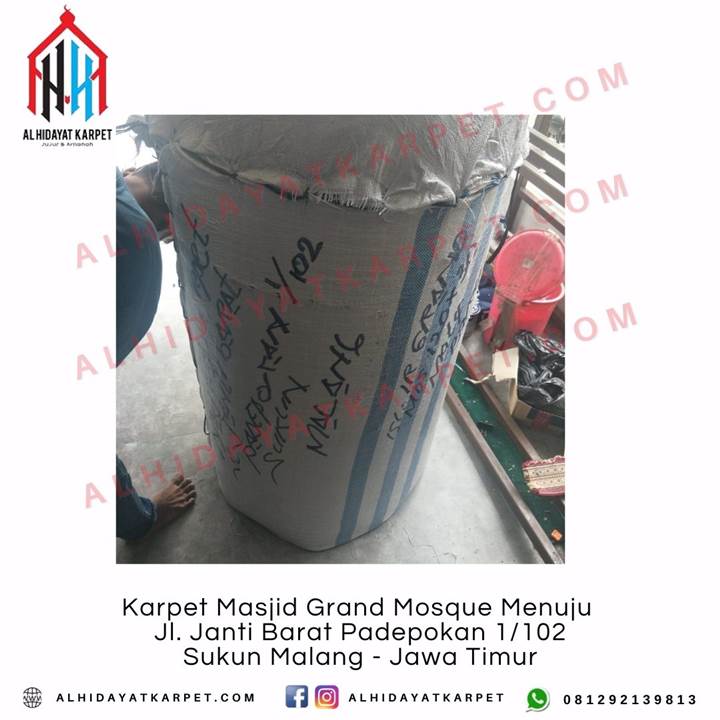 Pemasangan Karpet Masjid Grand Mosque Menuju Jl. Janti Barat Padepokan 1102 Sukun Malang - Jawa Timur