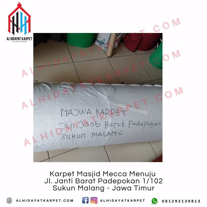 Pemasangan Karpet Masjid Mecca Menuju Jl. Janti Barat Padepokan 1/102 Sukun Malang - Jawa Timur