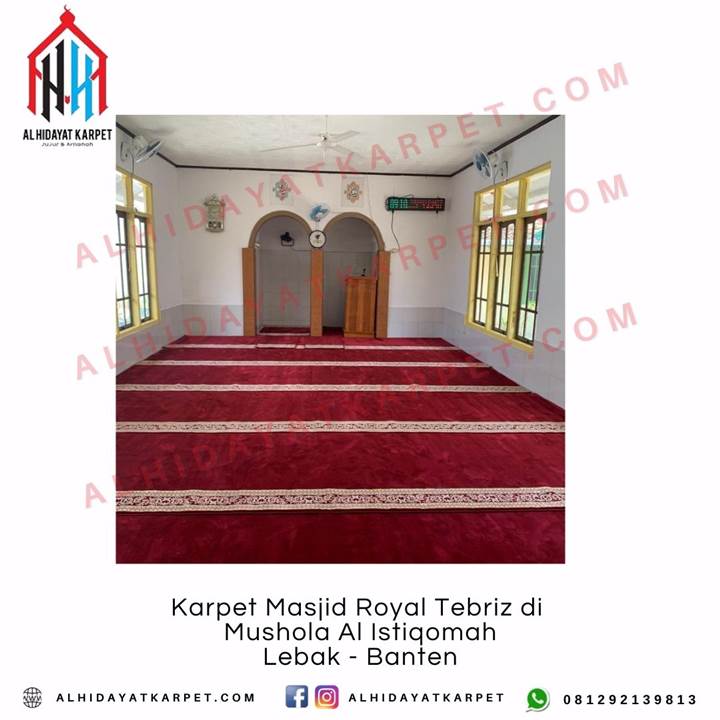 Pemasangan Karpet Masjid Royal Tebriz di Mushola Al Istiqomah Lebak - Banten