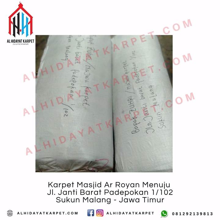 Pengiriman Karpet Masjid Ar Royan Menuju Jl. Janti Barat Padepokan 1102 Sukun Malang - Jawa Timur