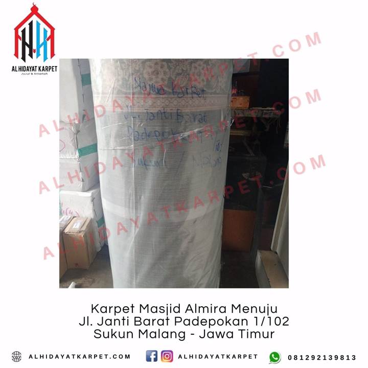 Pengiriman Karpet Masjid Almira Menuju Jl. Janti Barat Padepokan 1/102 Sukun Malang - Jawa Timur