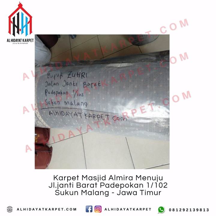 Pengiriman Karpet Masjid Almira Menuju Jl.janti Barat Padepokan 1/102 Sukun Malang - Jawa Timur