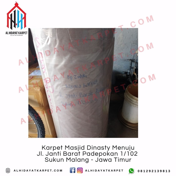 Pengiriman Karpet Masjid Dinasty Menuju Jl. Janti Barat Padepokan 1102 Sukun Malang - Jawa Timur