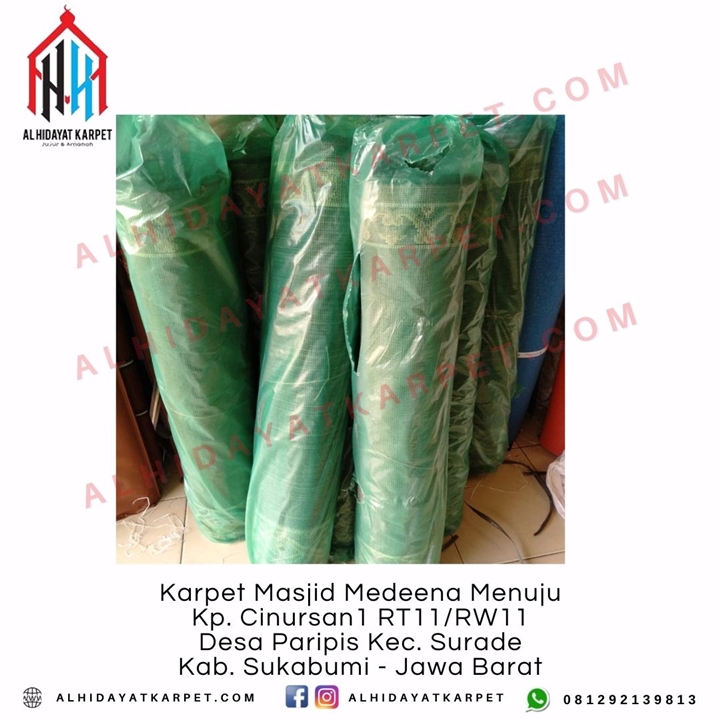 Pengiriman Karpet Masjid Medeena Menuju Kp. Cinursan1 RT11RW11 Desa Paripis Kec. Surade Kab. Sukabumi - Jawa Barat