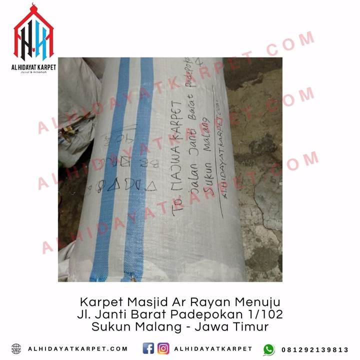 Pengiriman Karpet Masjid Ar Rayan Menuju Jl. Janti Barat Padepokan 1102 Sukun Malang - Jawa Timur
