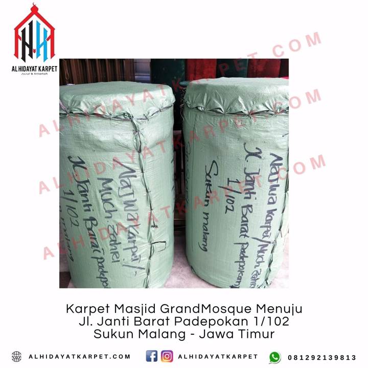 Pengiriman Karpet Masjid GrandMosque Menuju Jl. Janti Barat Padepokan 1102 Sukun Malang - Jawa Timur