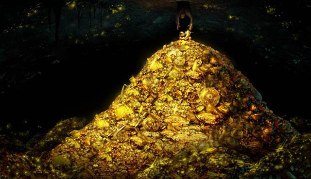 Sungai Eufrat surut dan munculnya gunung emas