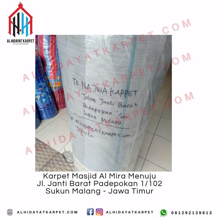 Pengiriman Karpet Masjid Al Mira Menuju Jl. Janti Barat Padepokan 1102 Sukun Malang - Jawa Timur