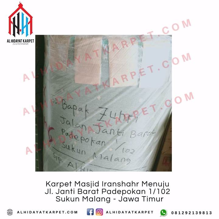 Pengiriman Karpet Masjid Iranshahr Menuju Jl. Janti Barat Padepokan 1102 Sukun Malang - Jawa Timur