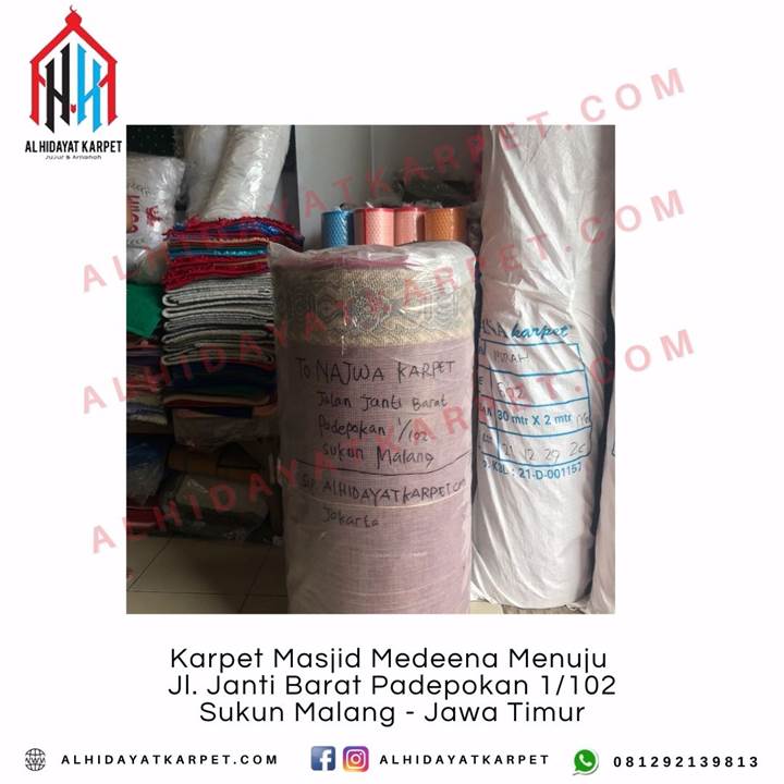 Pengiriman Karpet Masjid Medeena Menuju Jl. Janti Barat Padepokan 1102 Sukun Malang - Jawa Timur