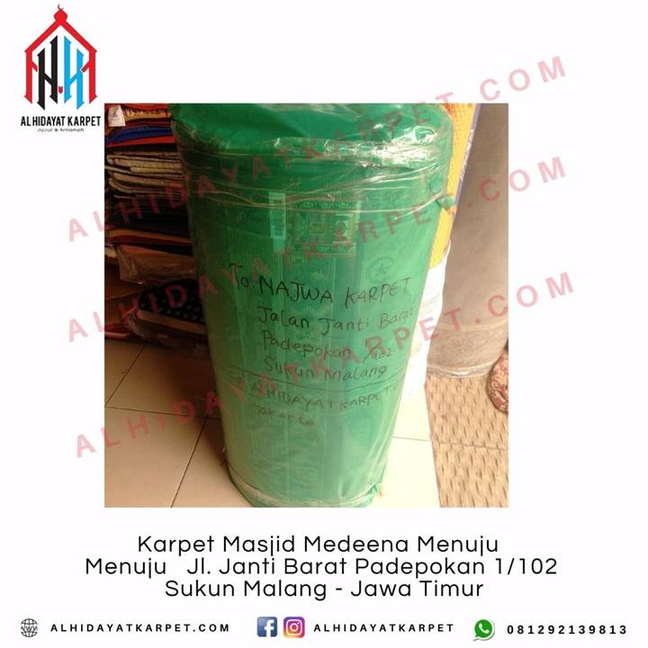 Pengiriman Karpet Masjid Medeena Menuju Menuju Jl. Janti Barat Padepokan 1102 Sukun Malang - Jawa Timur