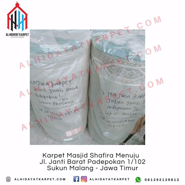 Pengiriman Karpet Masjid Shafira Menuju Jl. Janti Barat Padepokan 1102 Sukun Malang - Jawa Timur