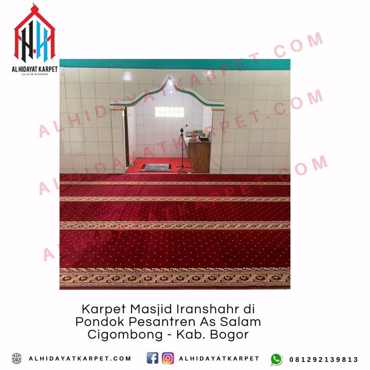 Pemasangan Karpet Masjid Iranshahr di Pondok Pesantren As Salam Cigombong - Kab. Bogor