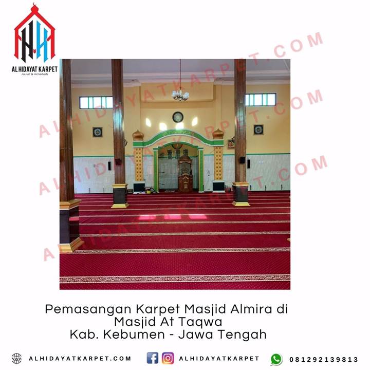 Pemasangan Karpet Masjid Almira di Masjid At Taqwa Kab. Kebumen - Jawa Tengah