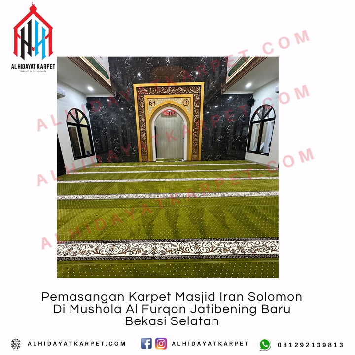 Pemasangan Karpet Masjid Iran Solomon Di Mushola Al Furqon Jatibening Baru Bekasi Selatan