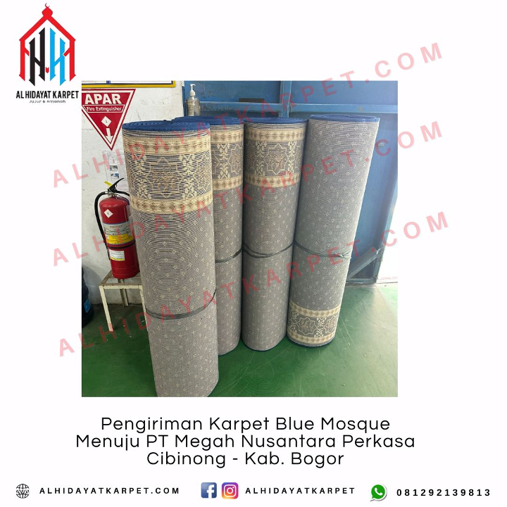 Pengiriman Karpet Blue Mosque Menuju PT Megah Nusantara Perkasa Cibinong - Kab. Bogor