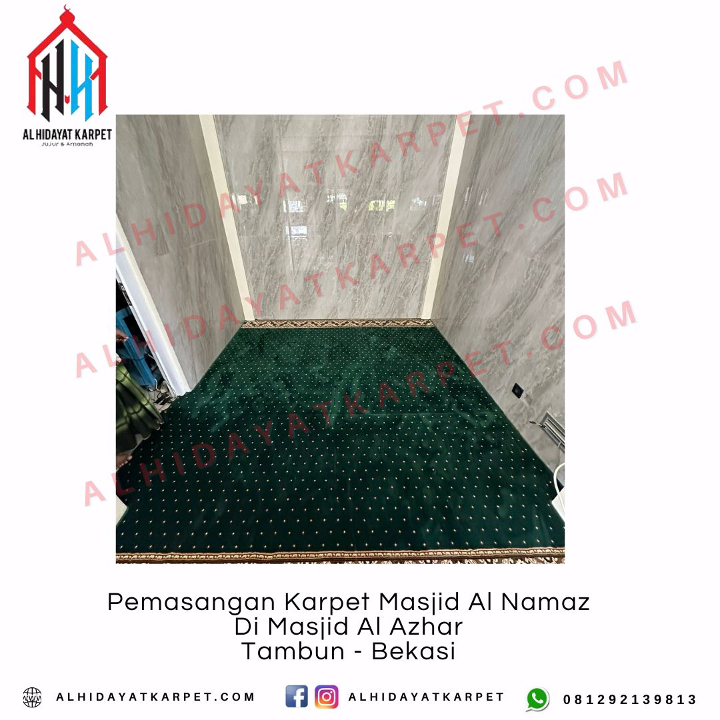 Pemasangan Karpet Masjid Al Namaz Di Masjid Al Azhar Tambun - Bekasi