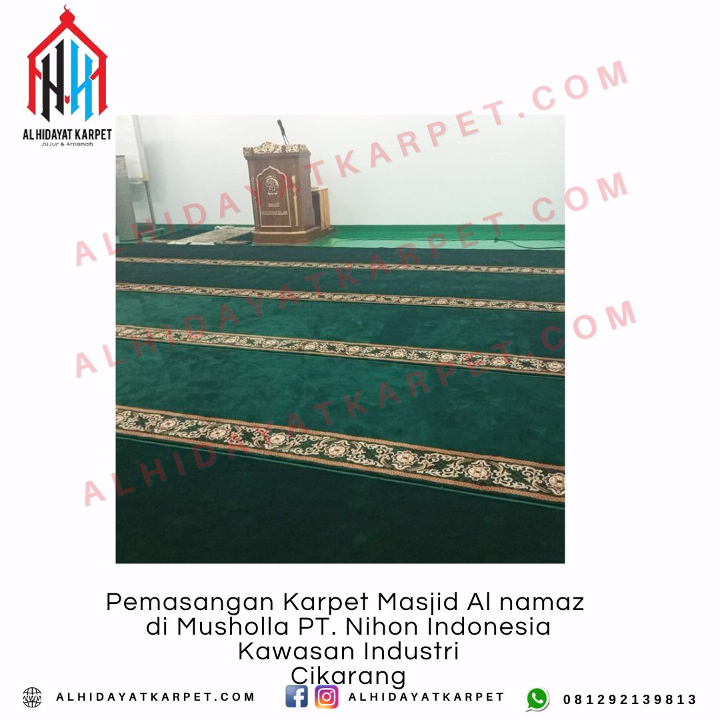 Pemasangan Karpet Masjid Al namaz di Musholla PT. Nihon Indonesia Kawasan Industri Cikarang