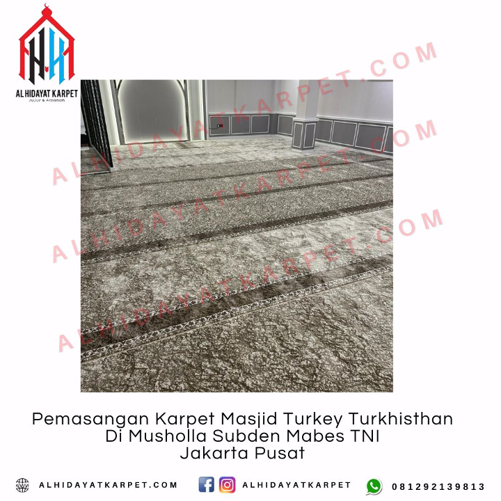 Pemasangan Karpet Masjid Turkey Turkhisthan Di Musholla Subden Mabes TNI Jakarta Pusat