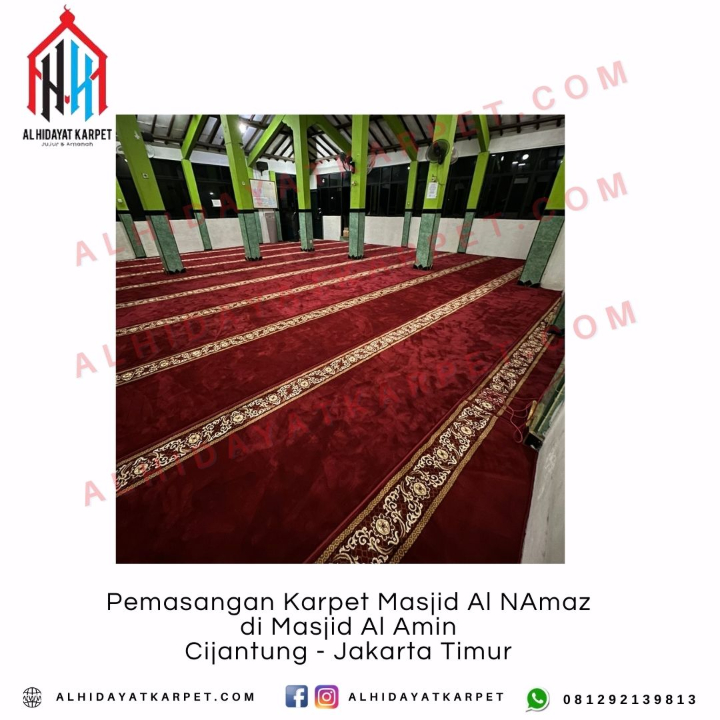 Pemasangan Karpet Masjid Al NAmaz di Masjid Al Amin Cijantung - Jakarta Timur