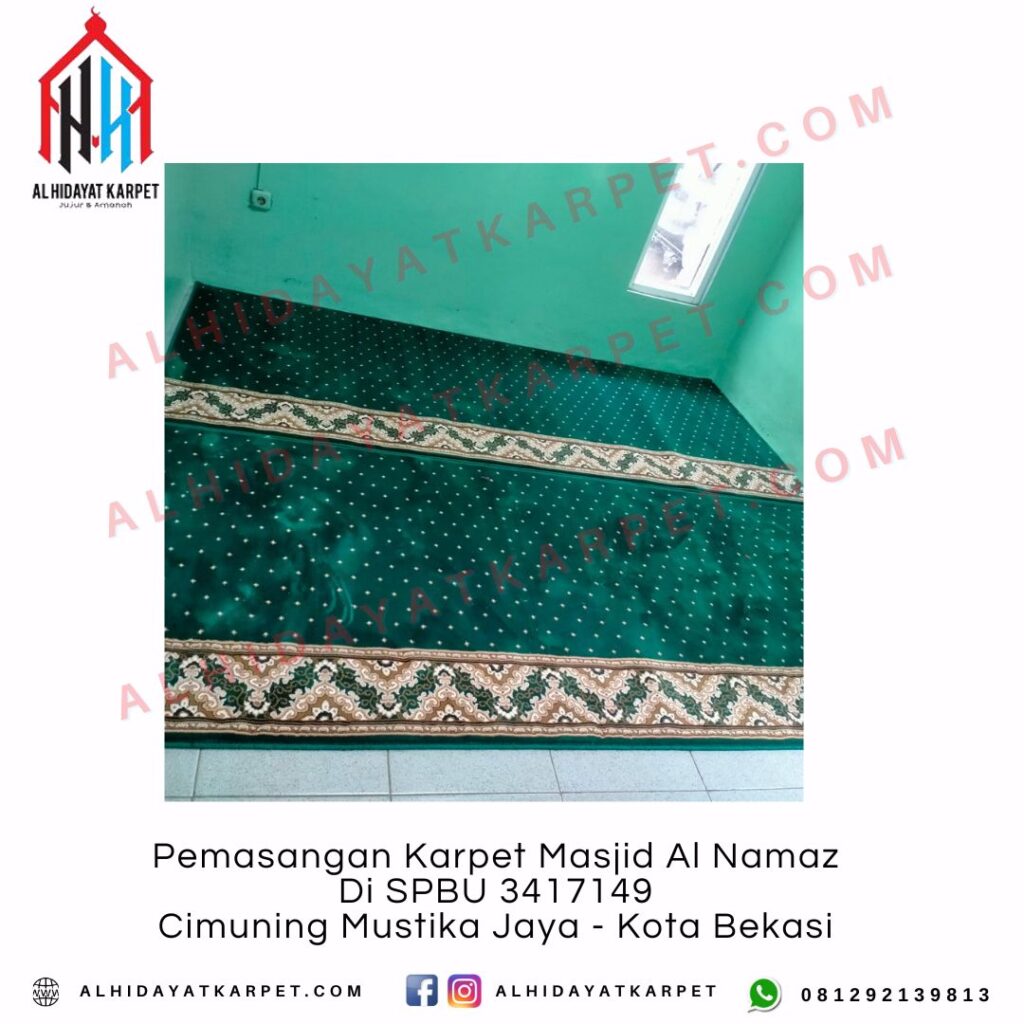 Pemasangan Karpet Masjid Al Namaz Di SPBU 3417149 Cimuning Mustika Jaya - Kota Bekasi