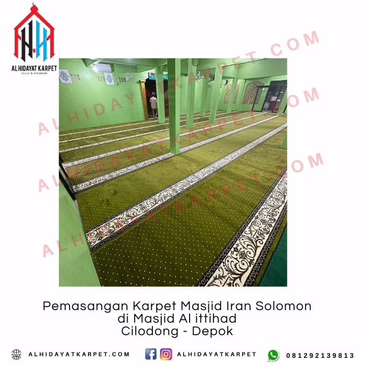 Pemasangan Karpet Masjid Iran Solomon di Masjid Al ittihad Cilodong - Depok